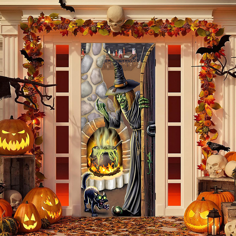 50% OFF🌟2025 Christmas and Halloween Door Cover--Suitable for Both Exterior and Interior Doors