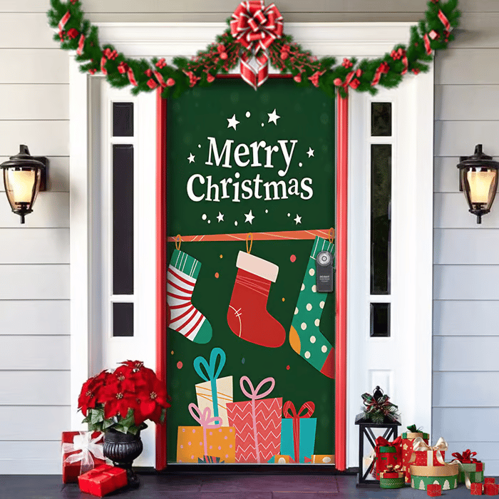 50% OFF🌟2025 Christmas and Halloween Door Cover--Suitable for Both Exterior and Interior Doors