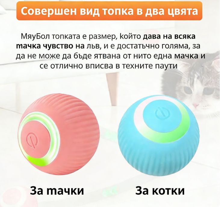 Умна интерактивна топка за котки