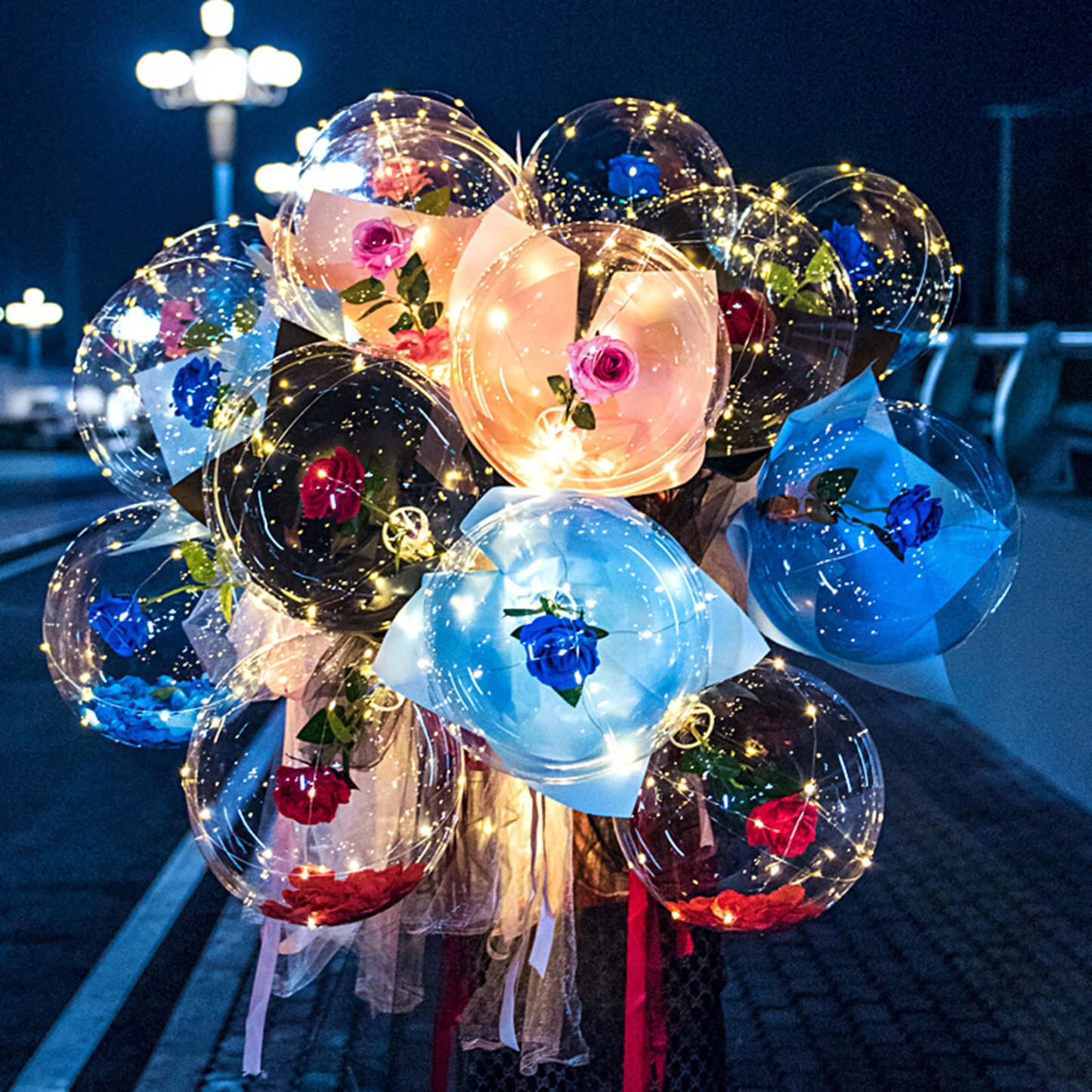 ❤️Kolaich LED Fantasy Rose Balloon Bouquet🎈✨