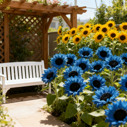 💙🌻 Bright Blue Sunflower Seeds