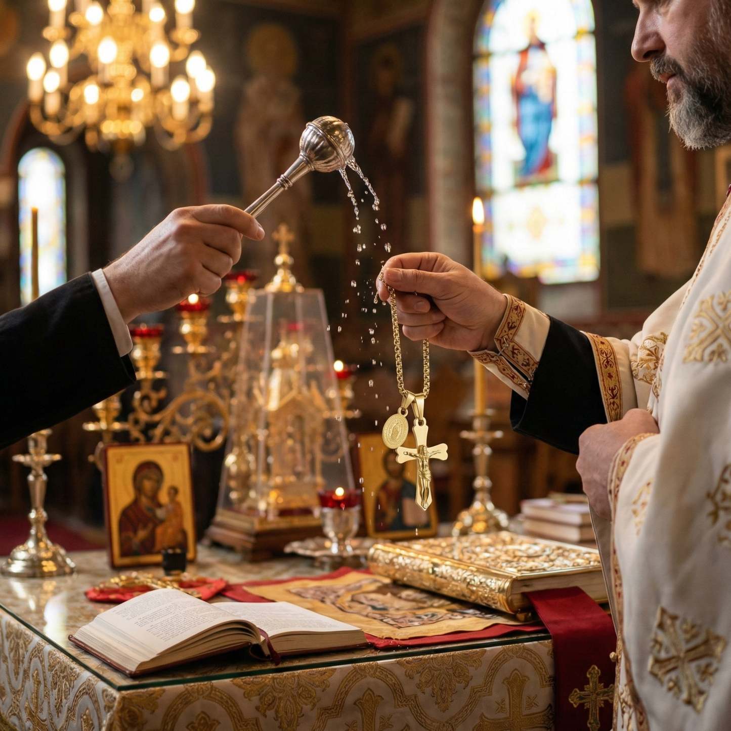 📿Колие "Защита" – Разпятие с Богородица 📿