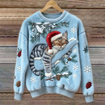 Коледен пуловер за котки