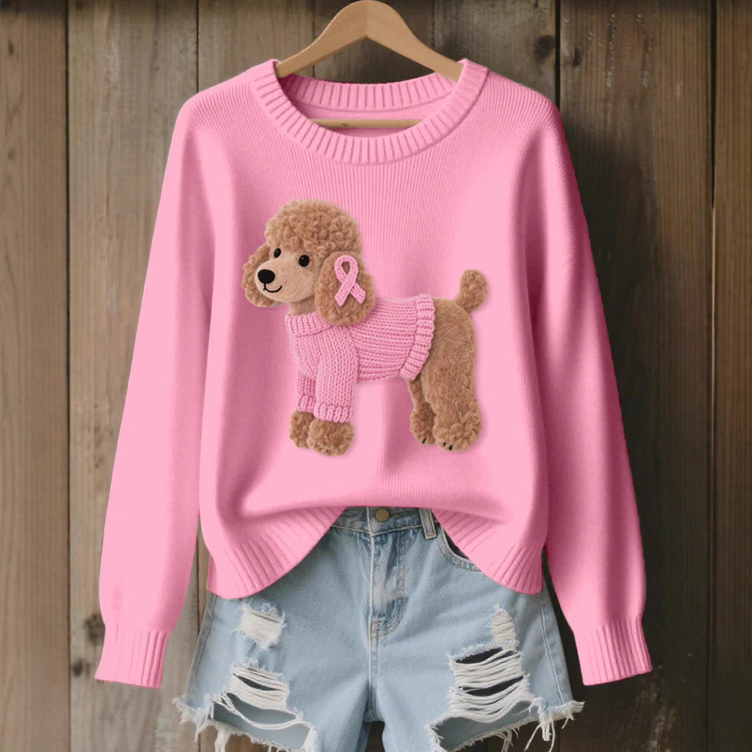 2025 European And American Cross-Border Foreign Trade Women'S Imitation Sweater 3D Digital Series Printed Round Neck Sweatshirt Manufacturer Hot Sale