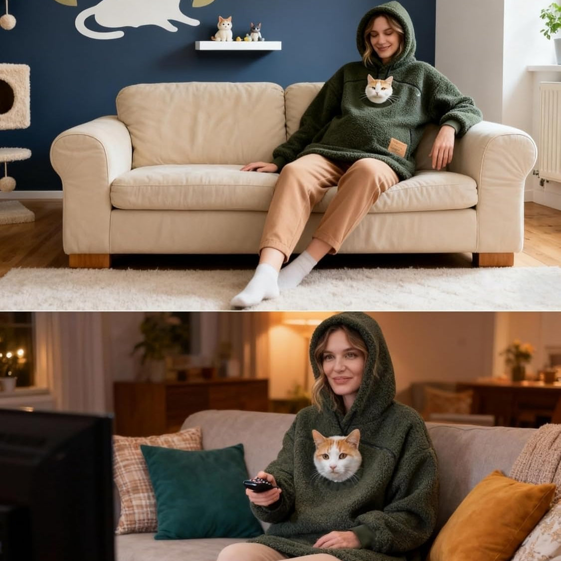 Ултра мек полар с качулка за носене на малки домашни любимци