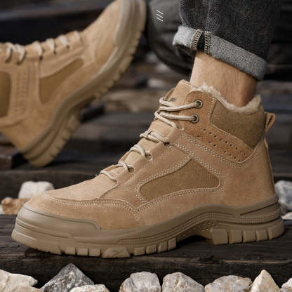 Мъжки зимни предпазни обувки - стоманени пръсти с противоплъзгащо покритие!