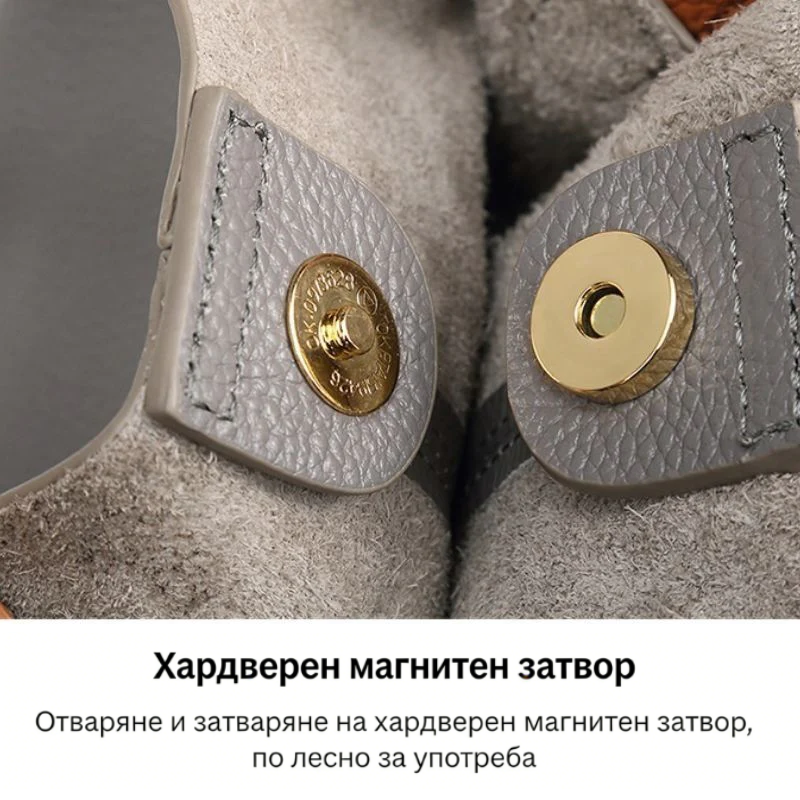 Дамски кожени чанти от автентична говежда кожа с текстура “личи” (първи клас качество)