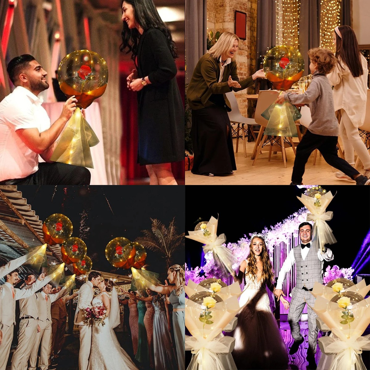 ❤️Kolaich LED Fantasy Rose Balloon Bouquet🎈✨