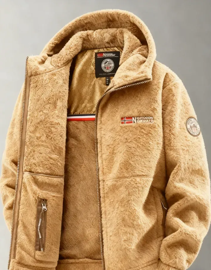 Ново мъжко яке от полар с яка за външна употреба