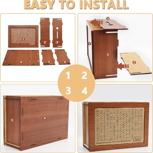 Дървена кутия за спестяване на пари | COINSAVE