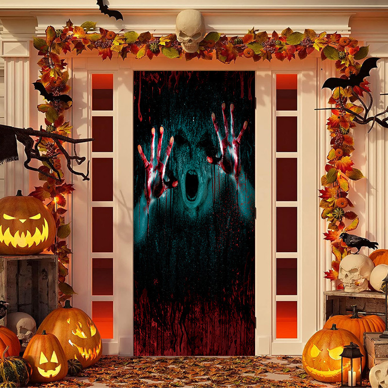 50% OFF🌟2025 Christmas and Halloween Door Cover--Suitable for Both Exterior and Interior Doors