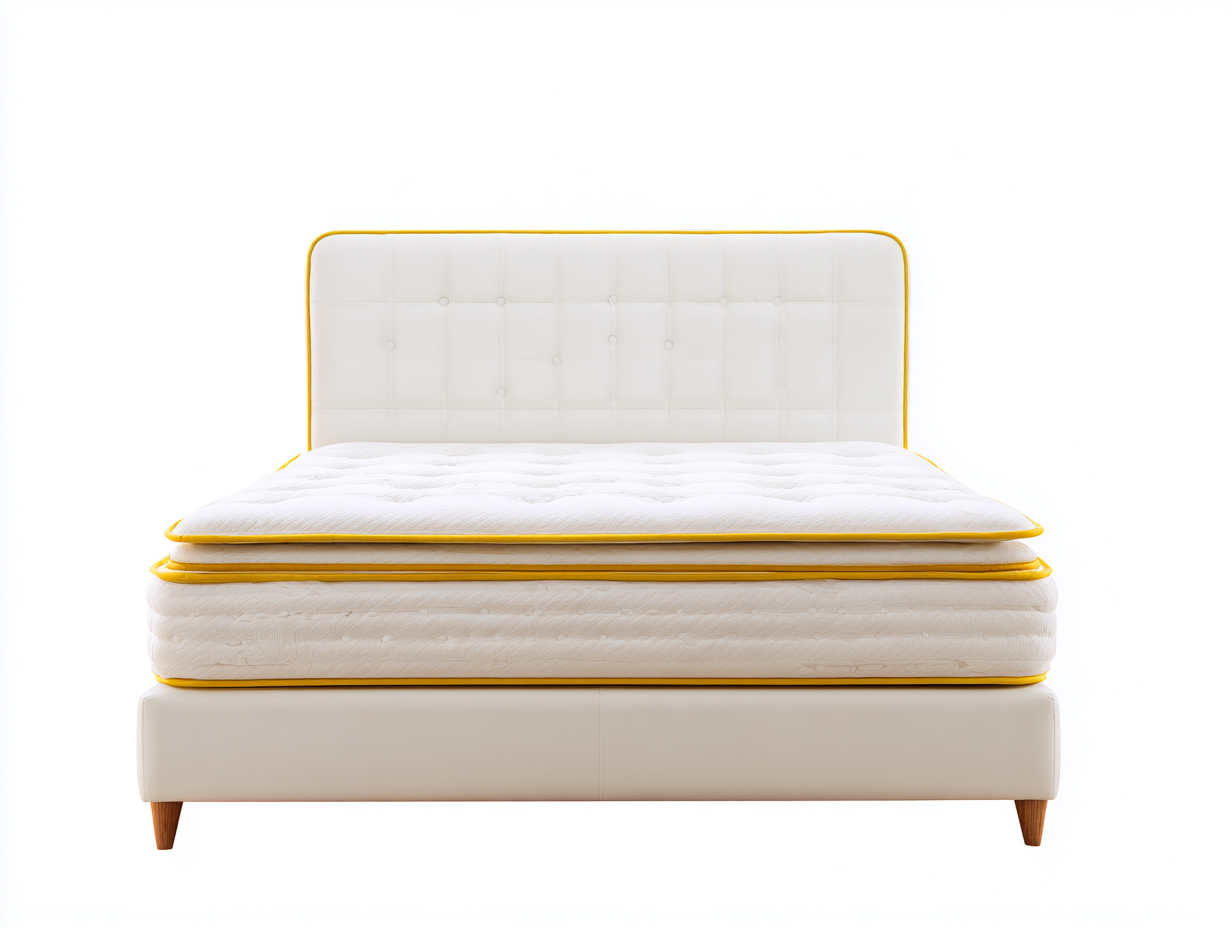 Double Bed modern upholstered bed with contrast trim