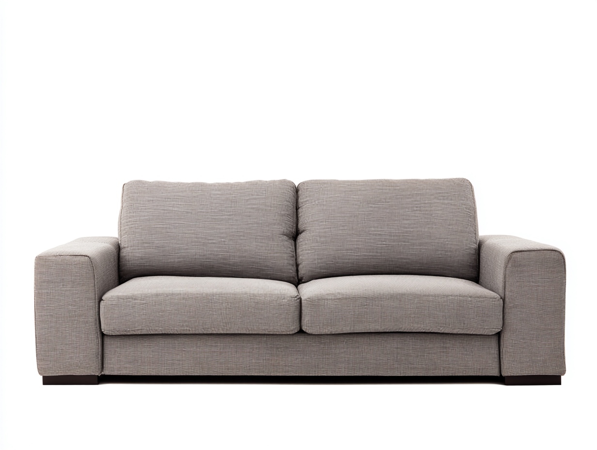 2 Seater Sofa grey fabric balanced support design