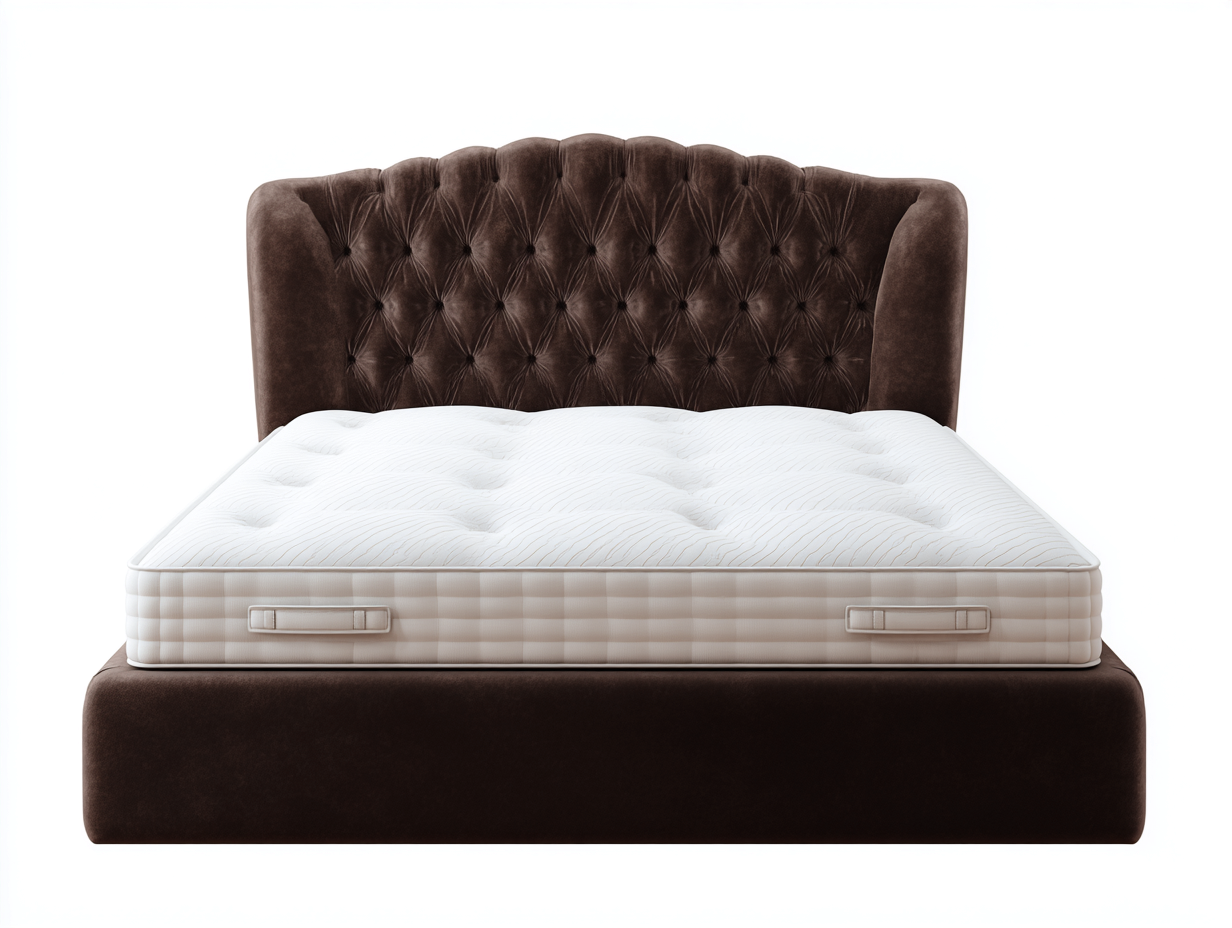 Double Bed elegant upholstered bed with tufted headboard