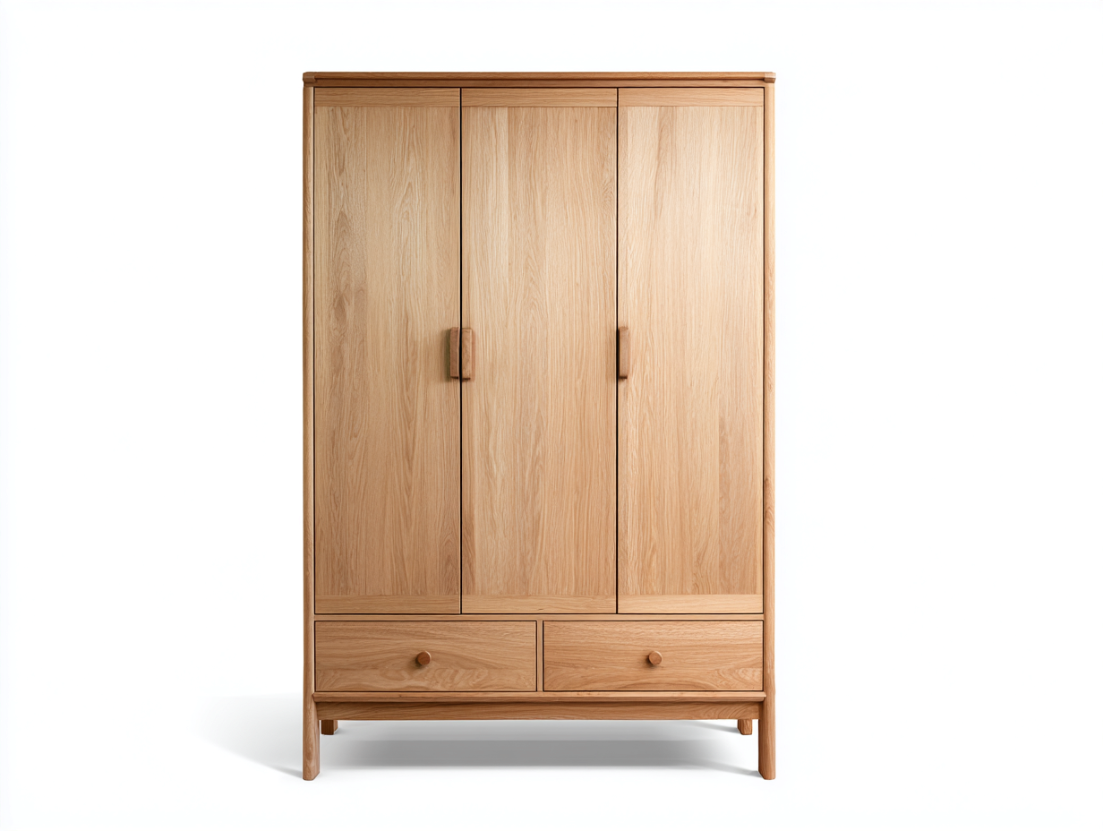Wardrobe solid oak classic bedroom storage
