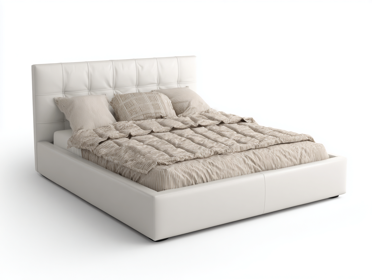 Double Bed upholstered platform bed modern style