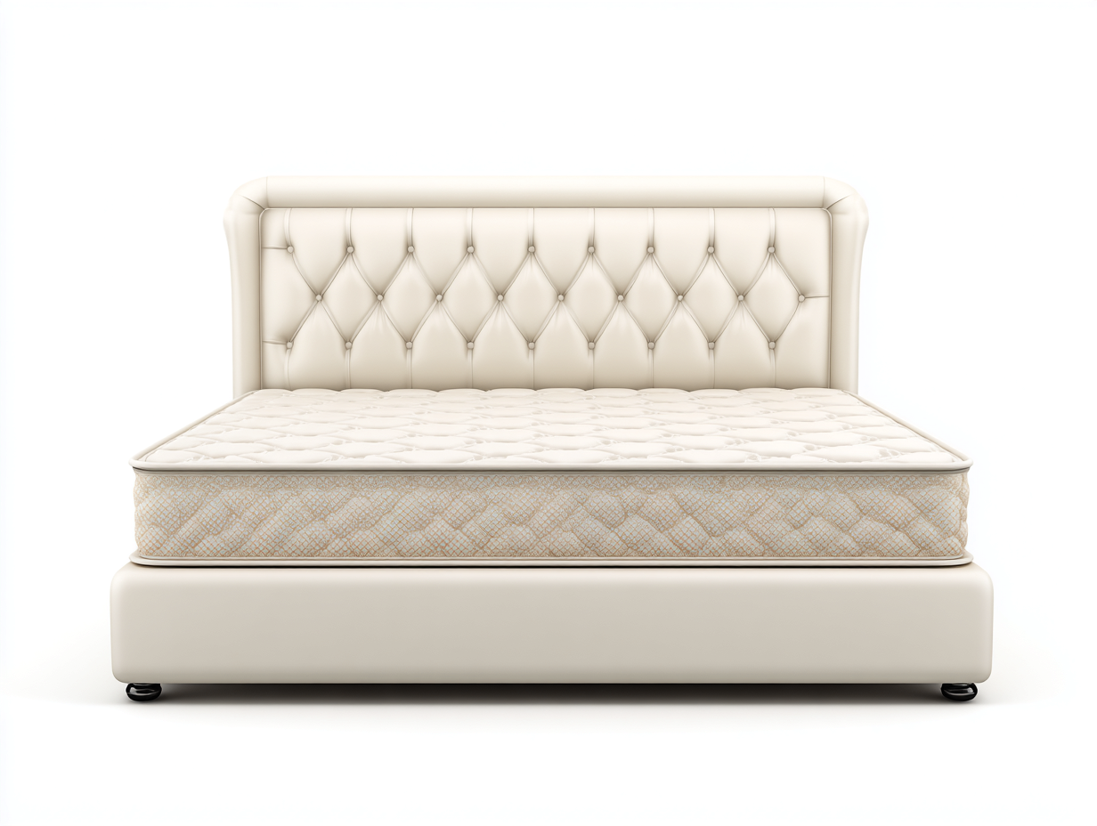 Double Bed soft upholstered bed with buttoned headboard