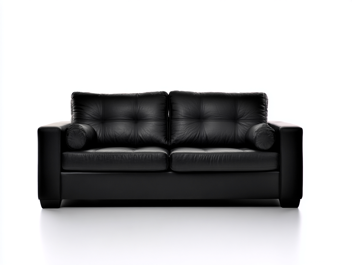 2 Seater Sofa black leather look modern design
