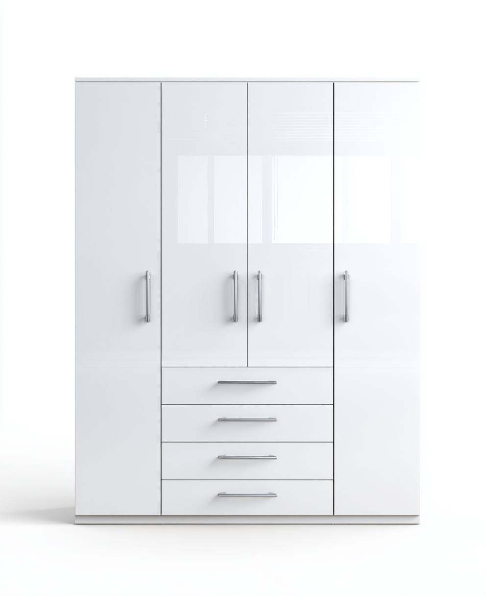 Wardrobe white high gloss modern storage