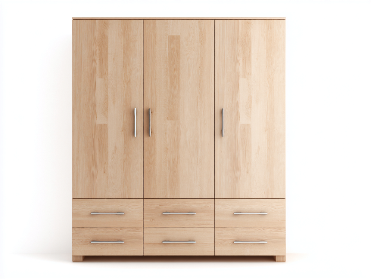 Wardrobe light wood modern bedroom storage