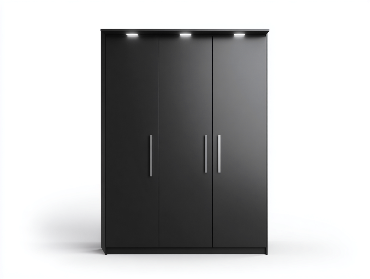 Wardrobe black modern indoor storage cabinet