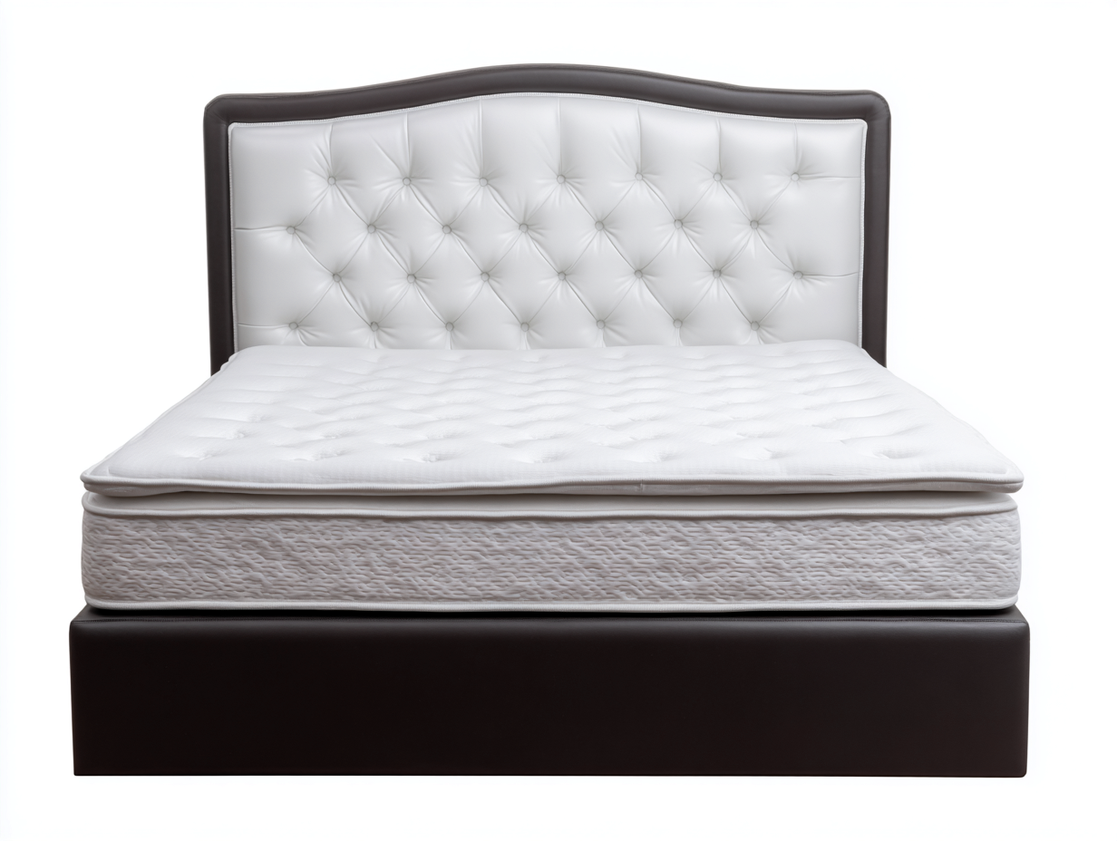 Double Bed luxury upholstered base with leather headboard