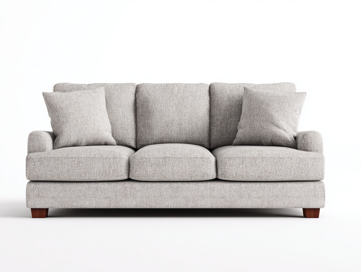 3 Seater Sofa light grey fabric classic style