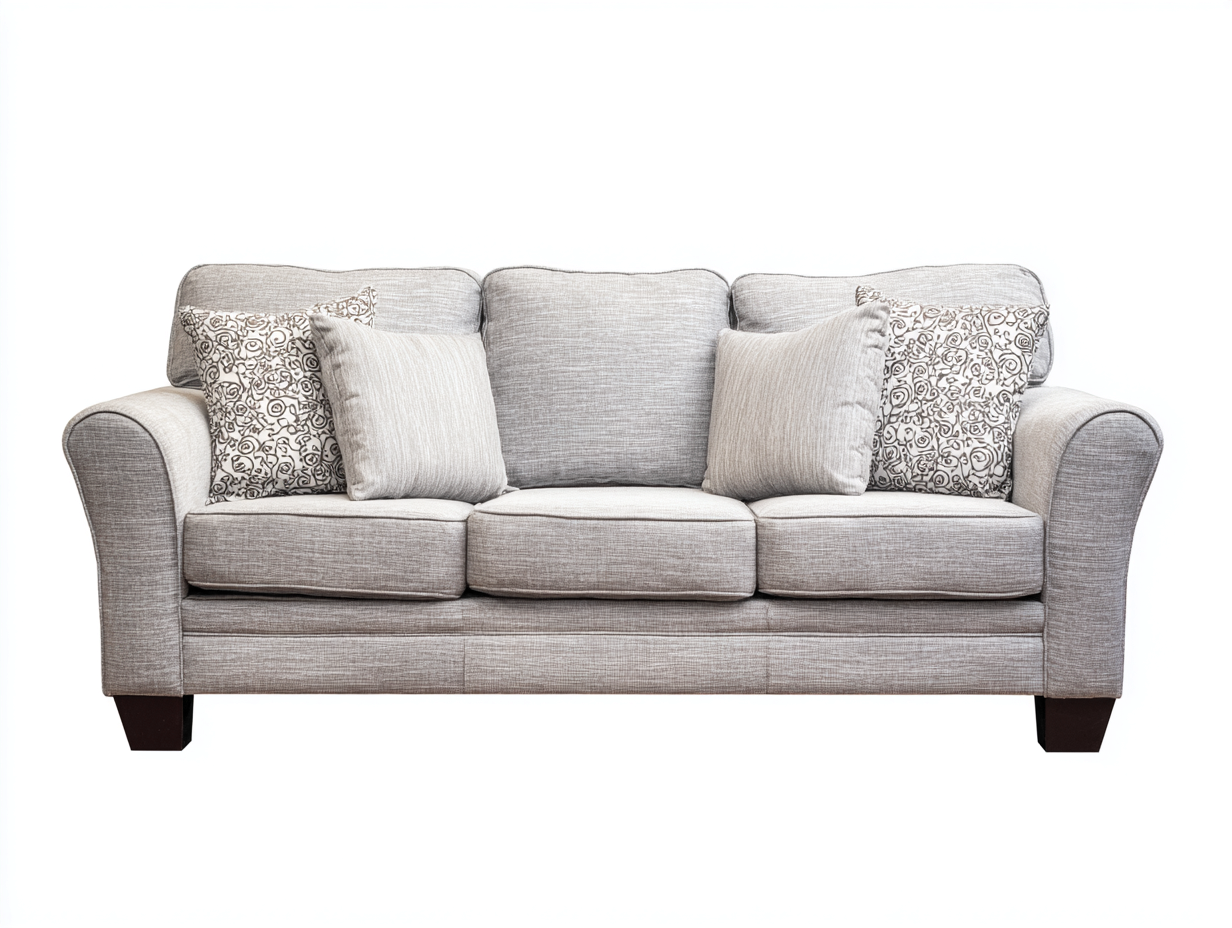 3 Seater Sofa light grey fabric balanced comfort