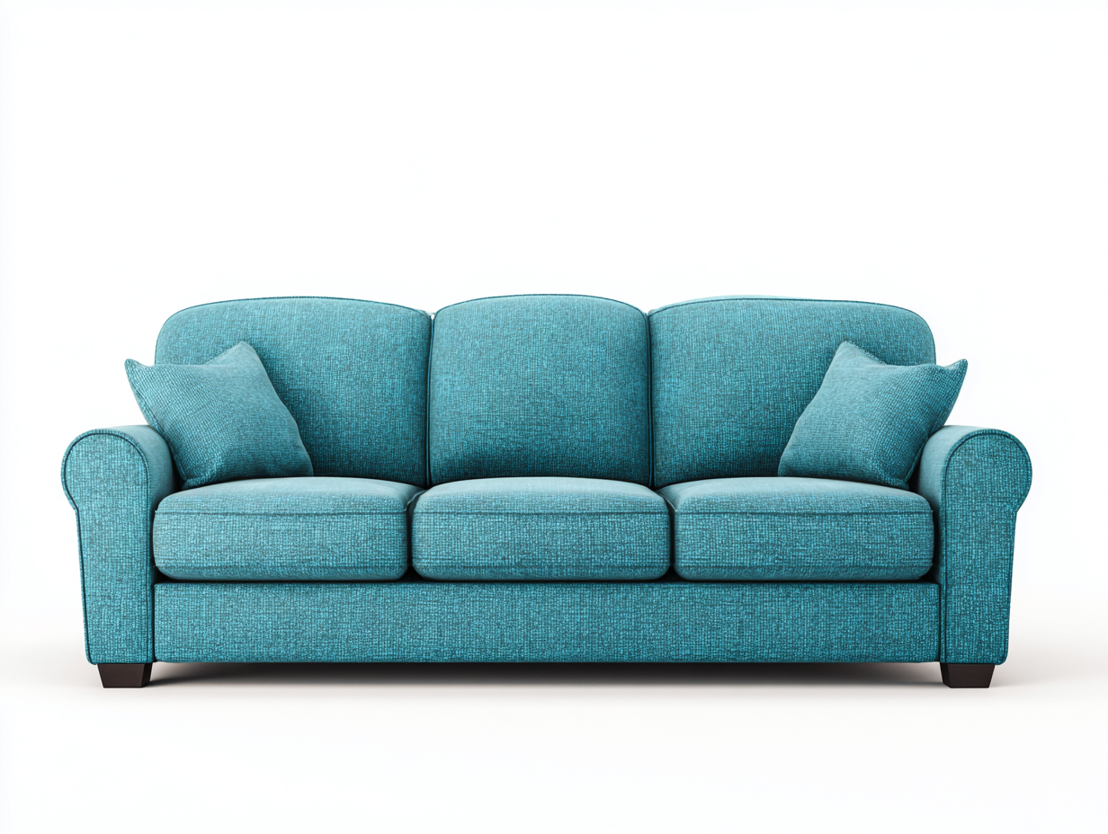 3 Seater Sofa blue fabric contemporary style