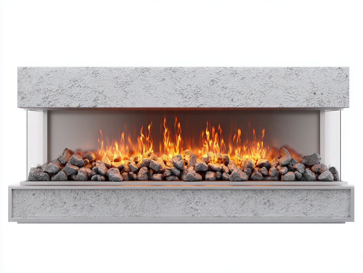 Electric Fireplace electric wall mounted 120x30x45 cm - grey - modern indoor heating