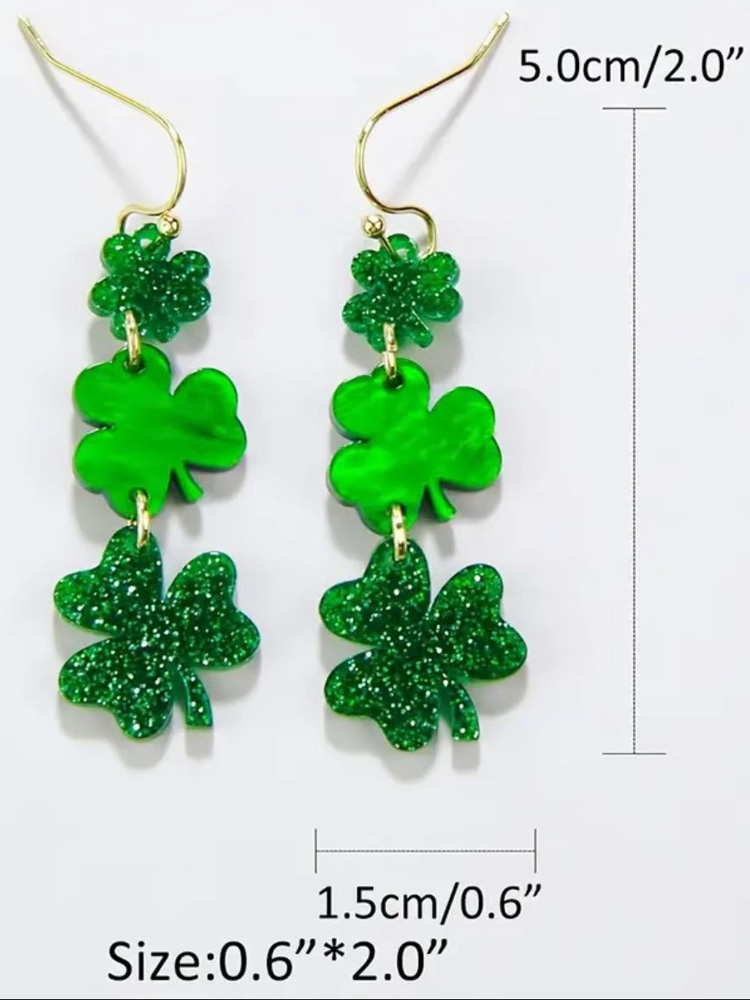 St.patrick's Day Shamrock Lucky Earring