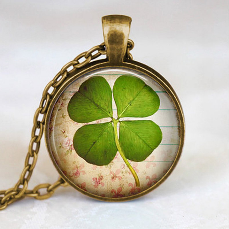 Women's Real Four Leaf Clover Casual Necklace