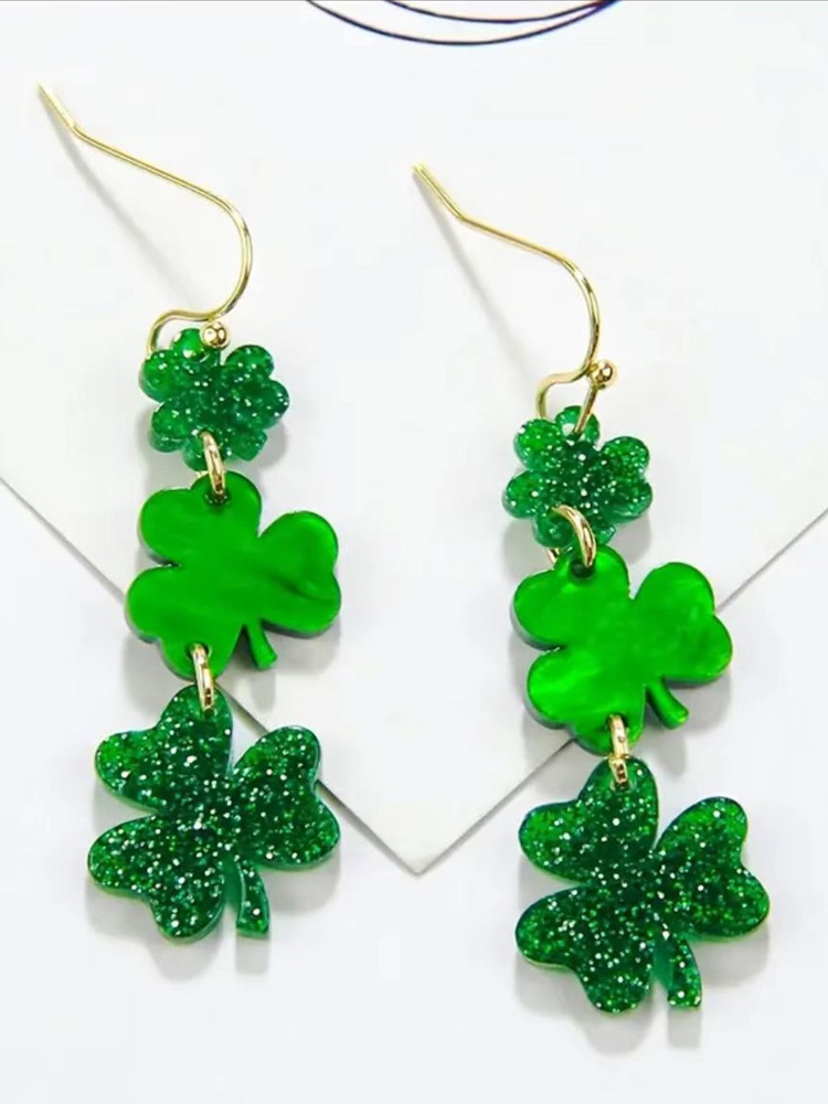 St.patrick's Day Shamrock Lucky Earring