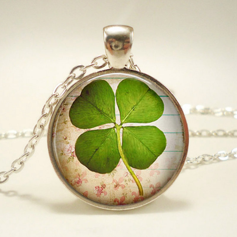 Women's Real Four Leaf Clover Casual Necklace