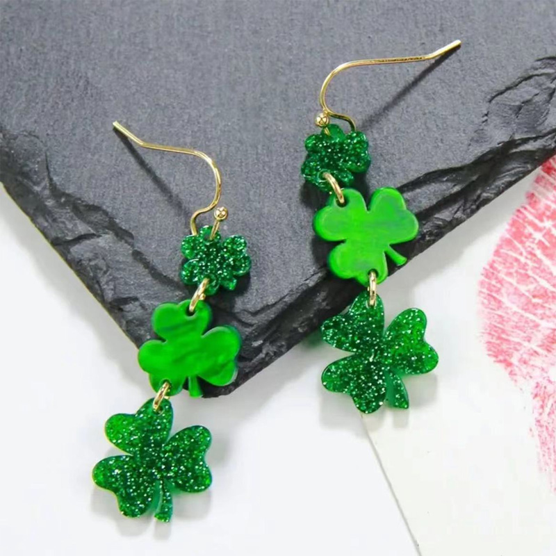 St.patrick's Day Shamrock Lucky Earring