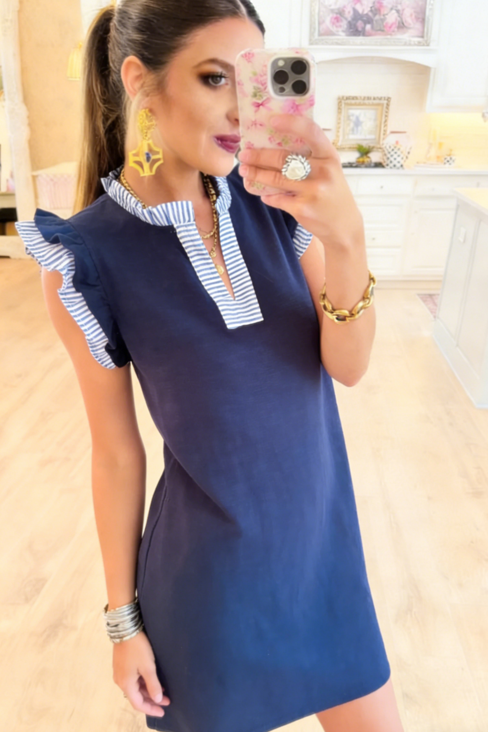Navy Solid Close-Up Dress