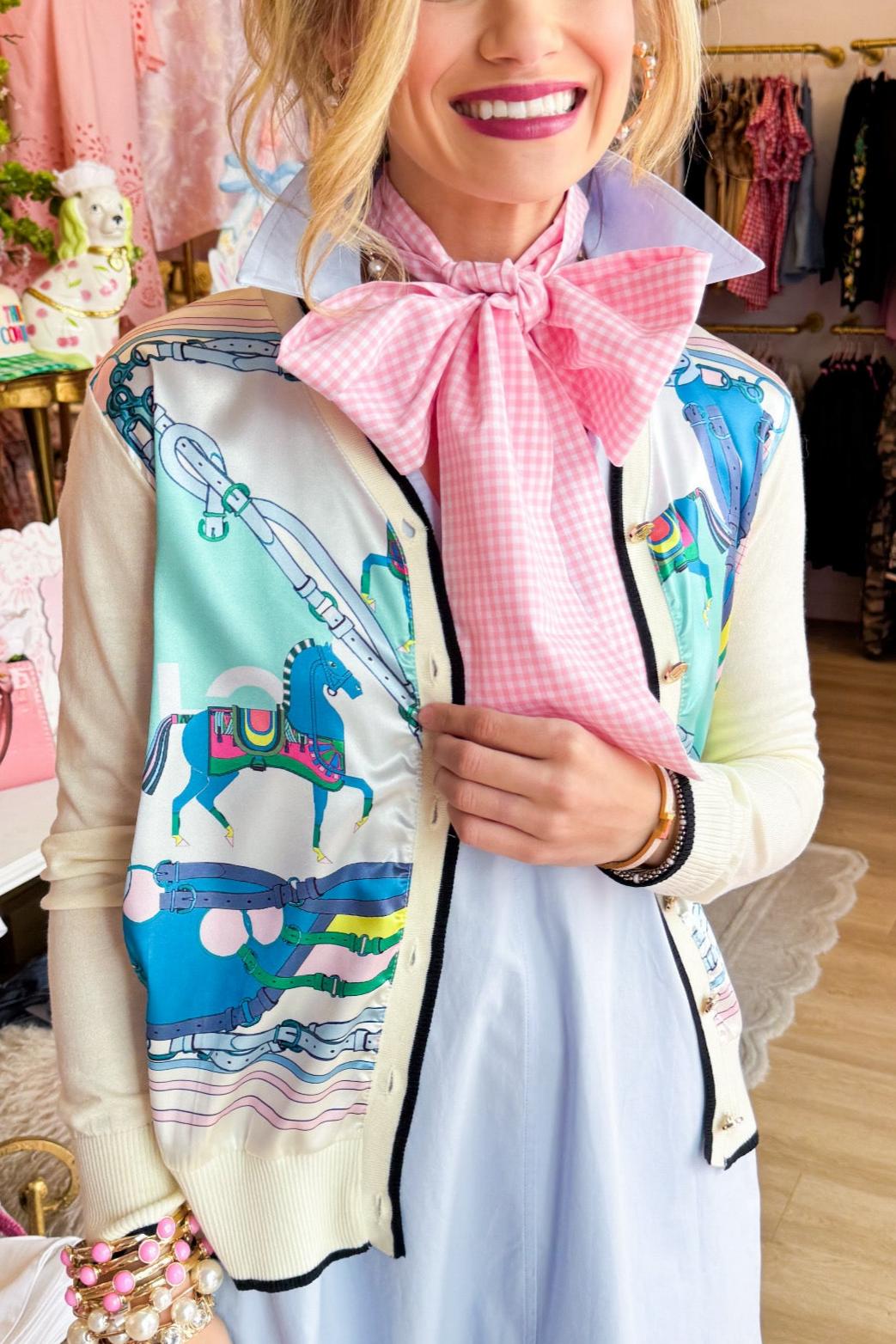 Mint Colorblock Western Chic Sweater