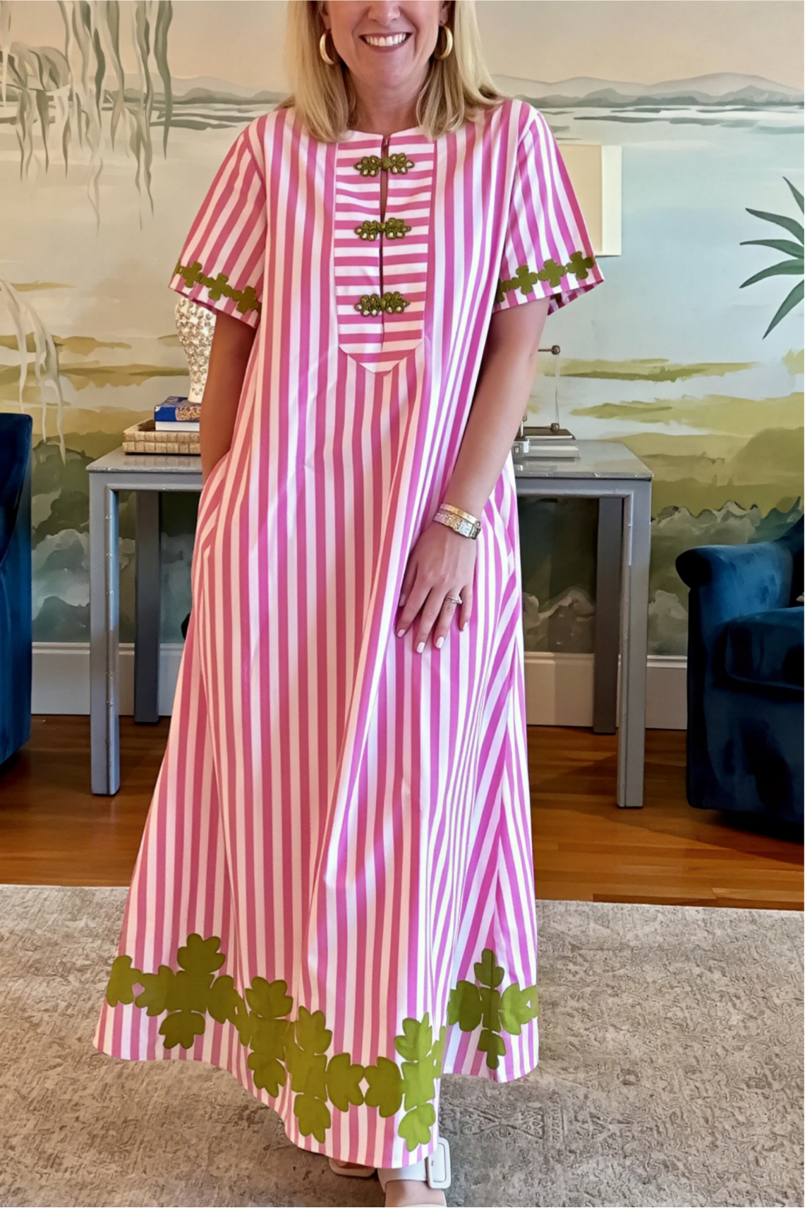 Short-sleeved long Kaftan dress