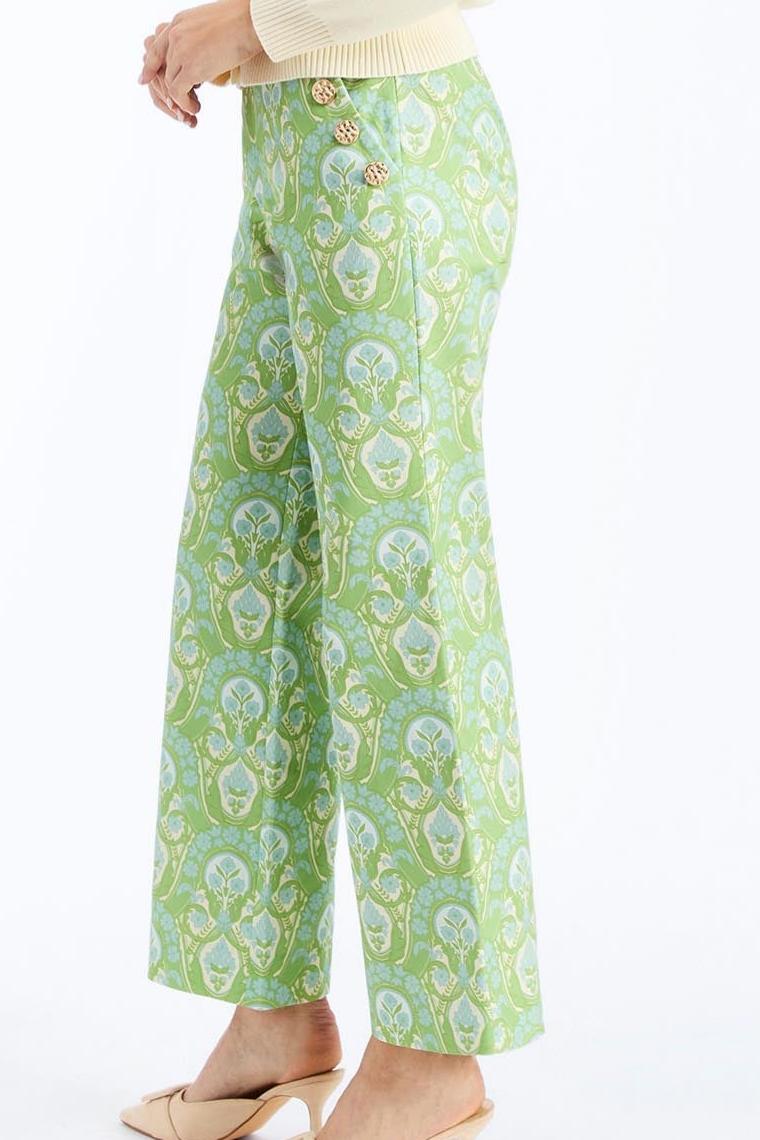 Printed wide-leg trousers