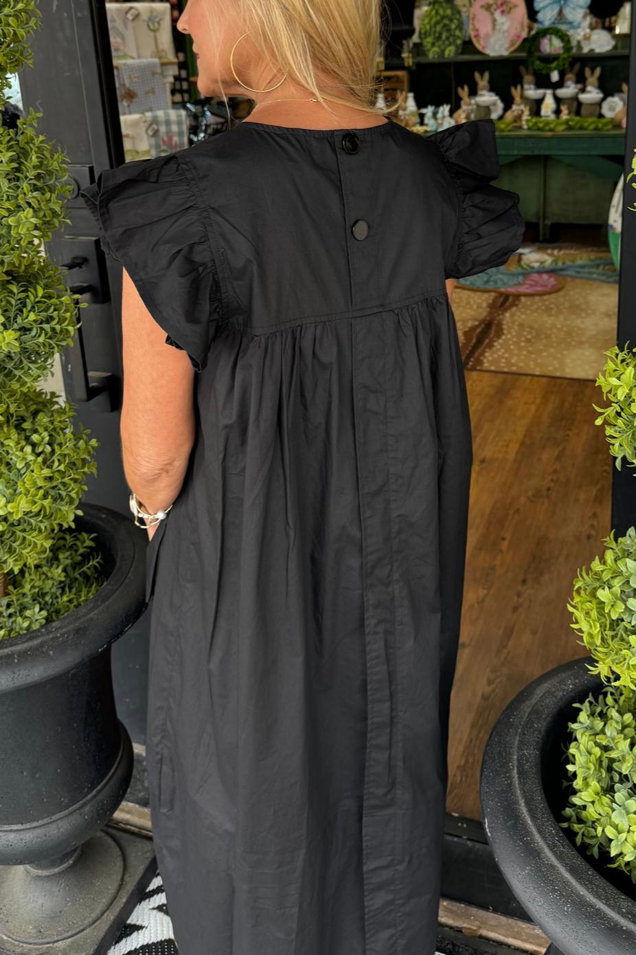 Oversized Pleated Midi Dress