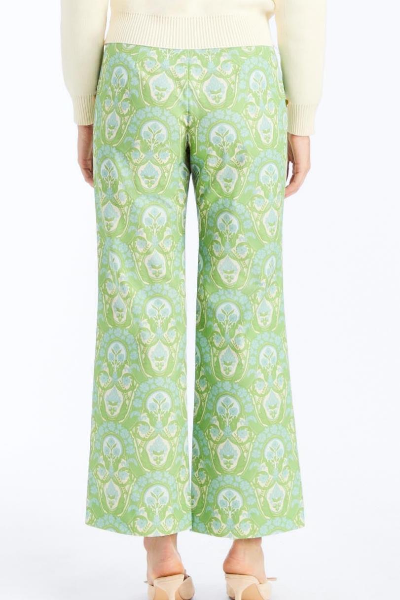 Printed wide-leg trousers