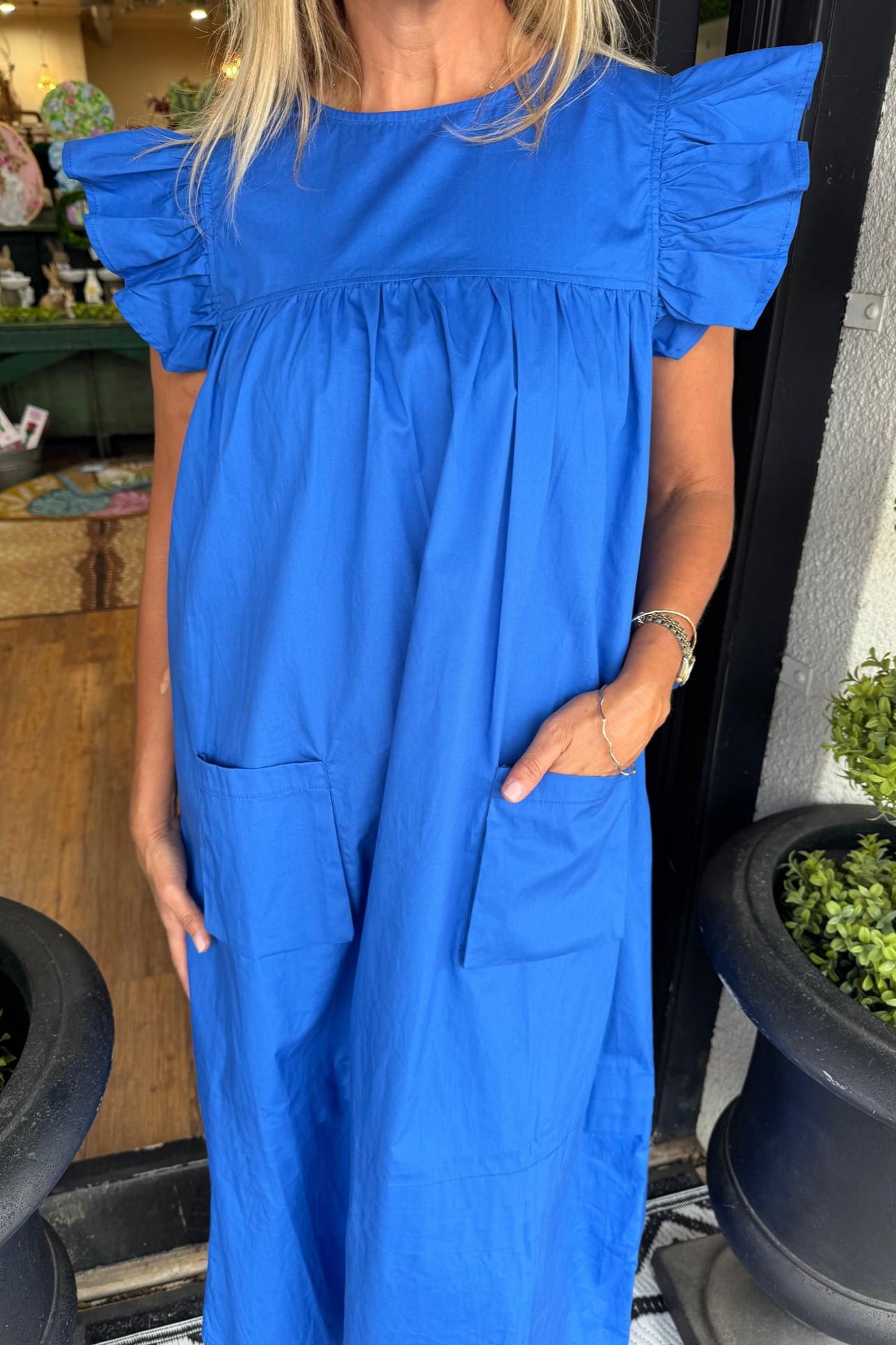 Oversized Pleated Midi Dress