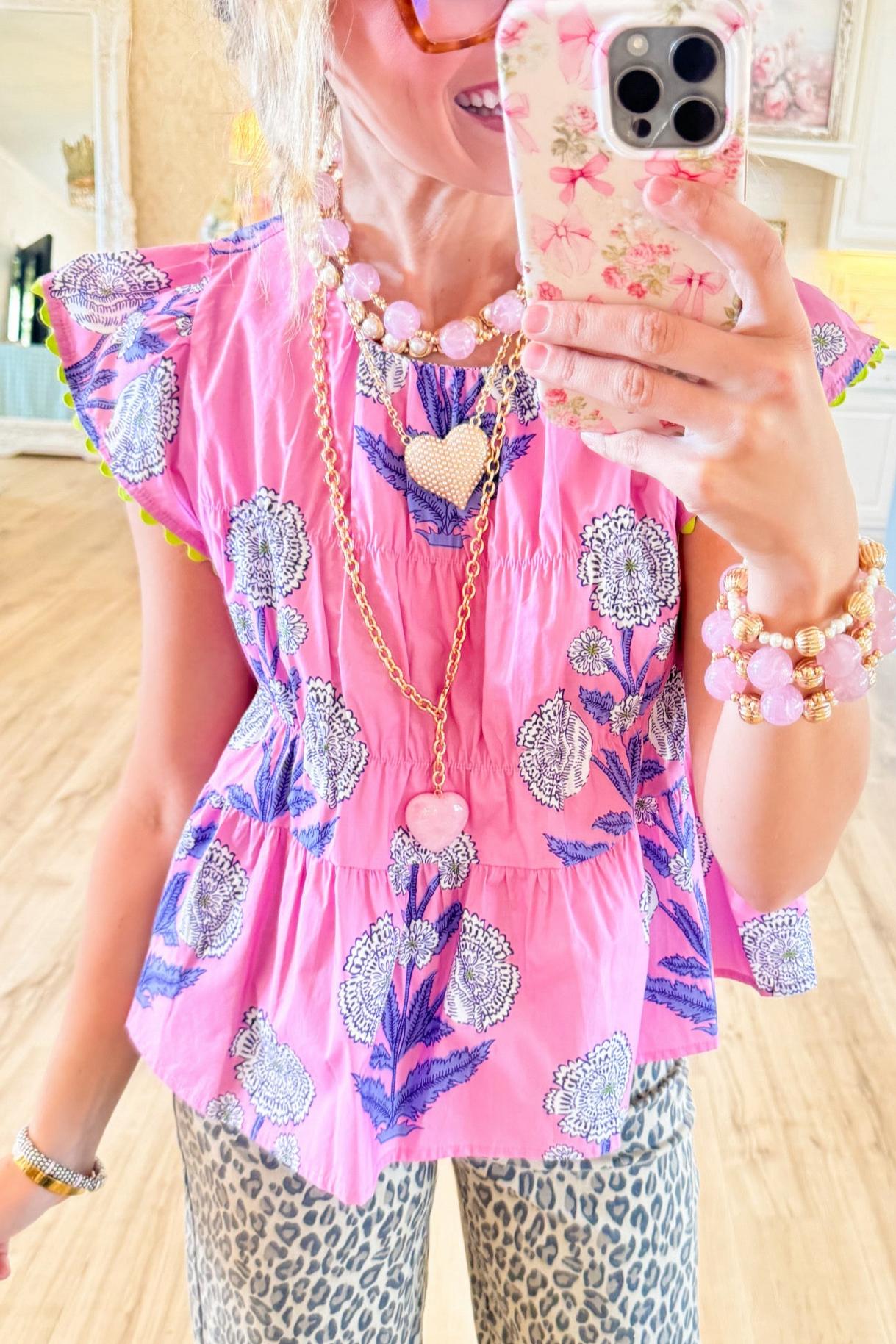 Ruffle Sleeve Floral Top
