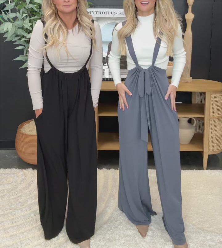 Wide Legs Suspender Dreams Jumpsuit