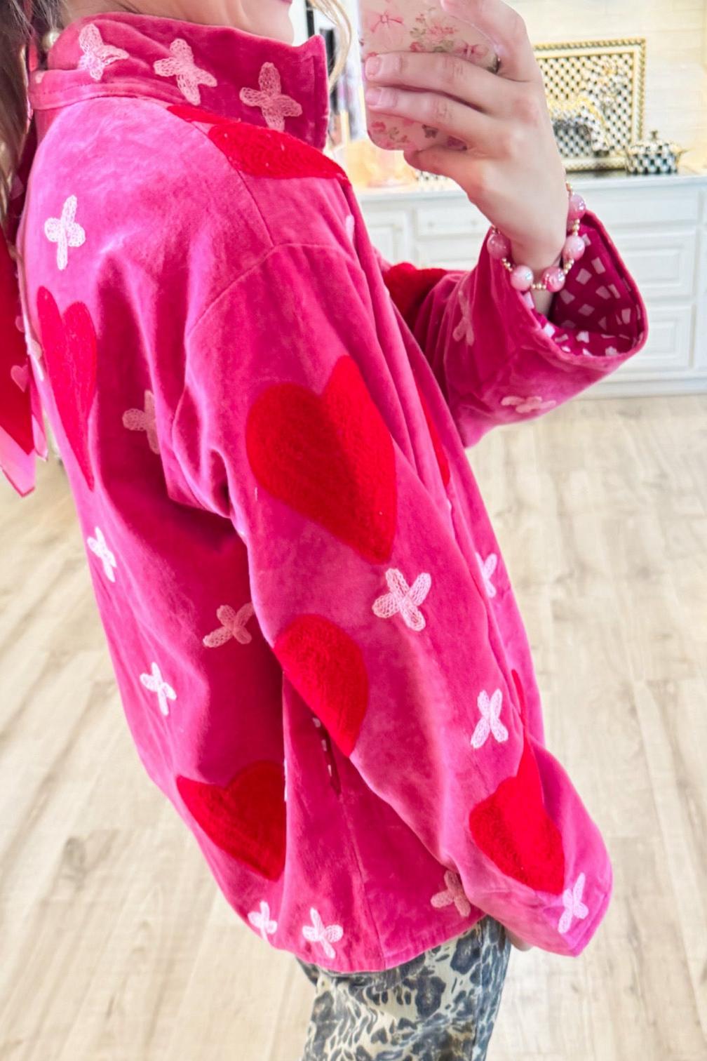 Red and Pink Velvet Heart Jacket