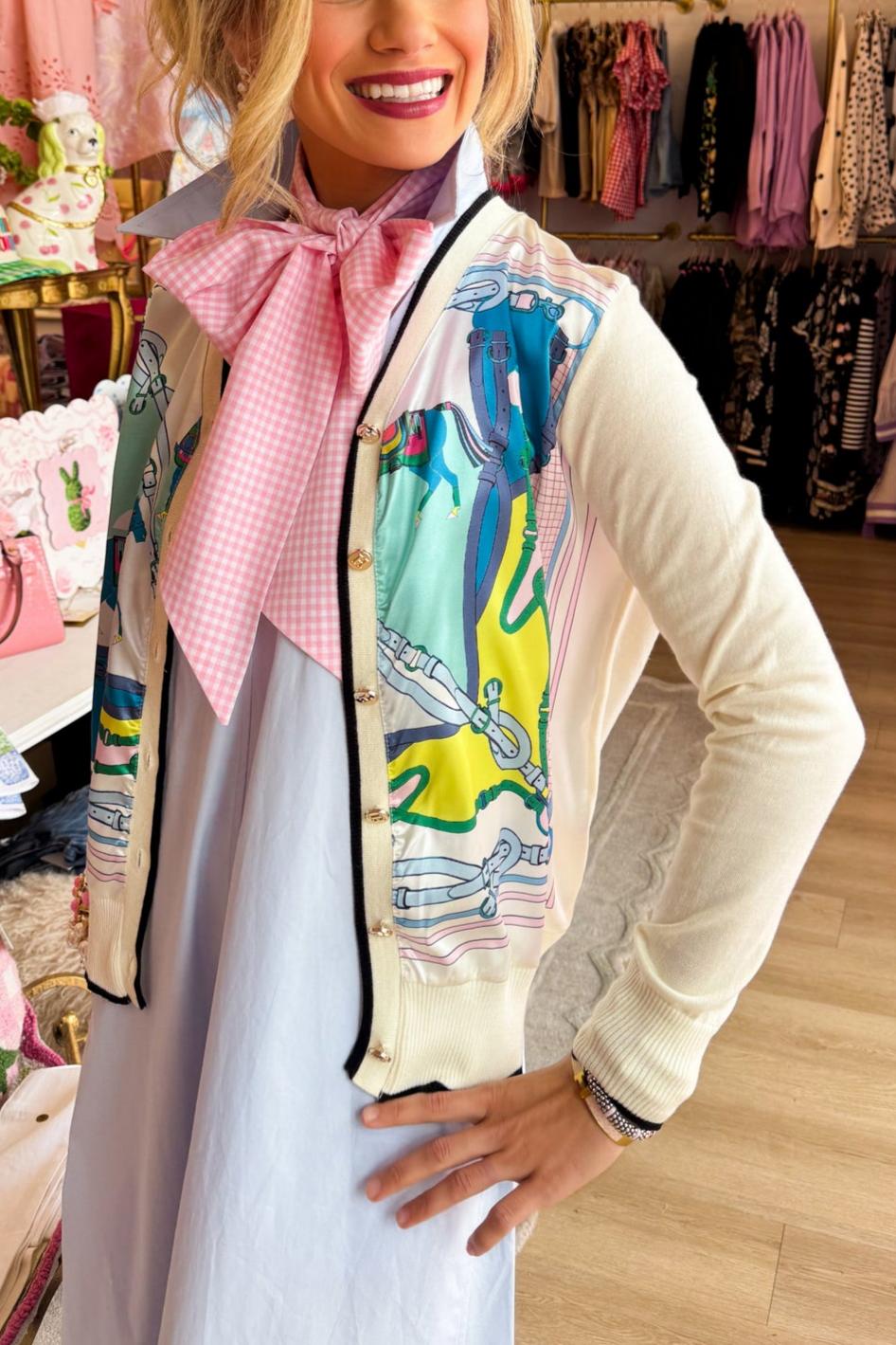 Mint Colorblock Western Chic Sweater