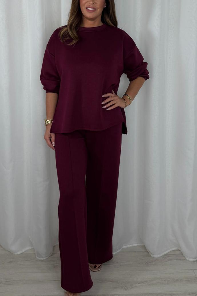 Oversized Luxury Round Neck Trouser Co-Ord