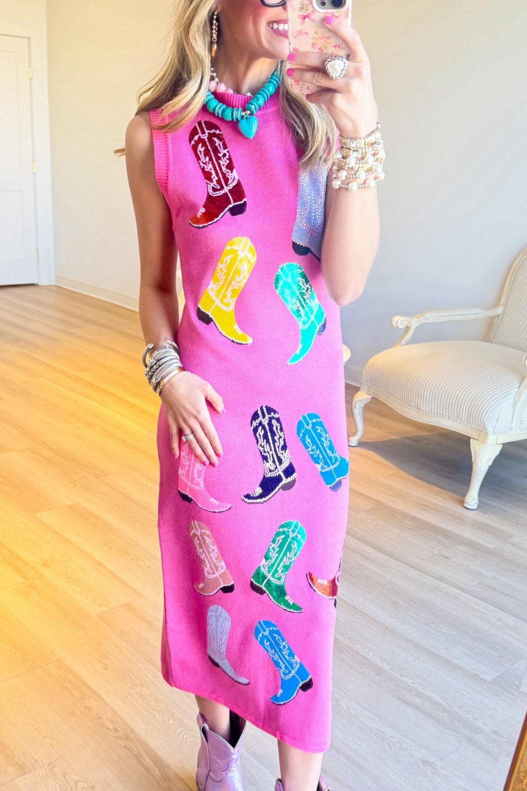 Sparkle Pink Multi Boot Dress