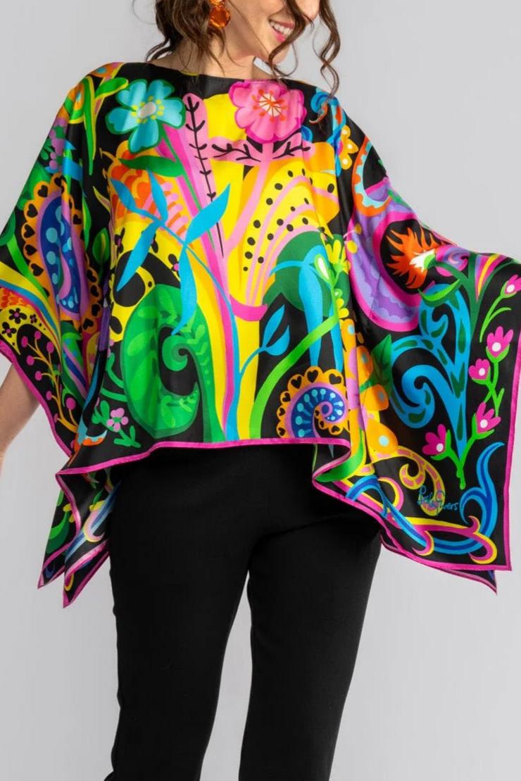 Floral silk top