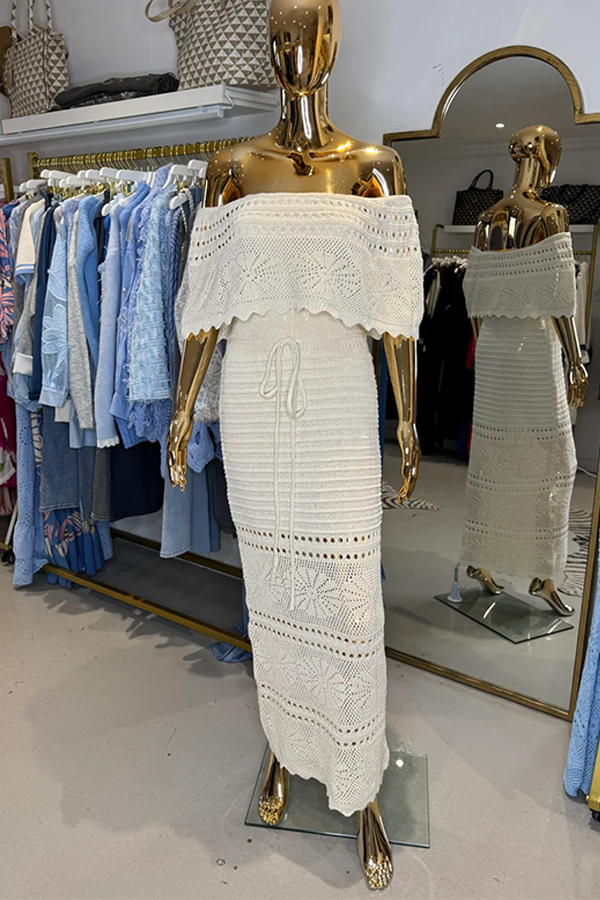 Crochet Bardot Maxi Dress